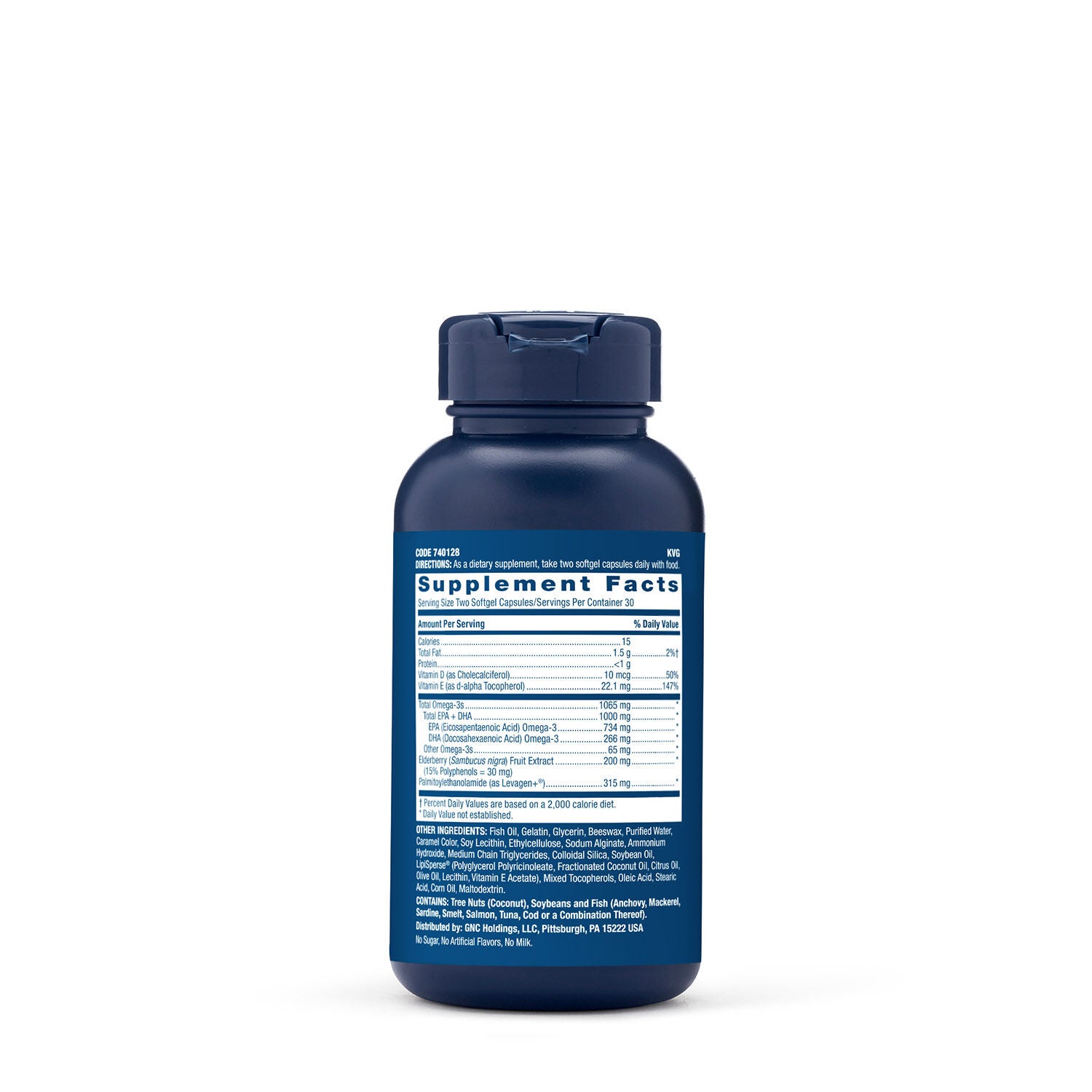 GNC Triple Strength Fish Oil Plus Sambucus 60 Softgels